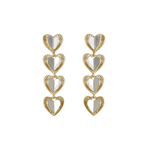 OVERLAPPED HEART EARRINGS