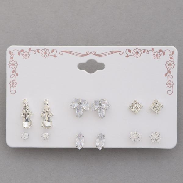 RHINESTONE ASSORTED EARRING SET