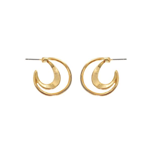 ELONGATE DOUBLE RING POST EARRING