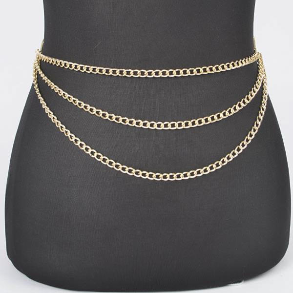 MULTI LAYERED METAL PLUS SIZE CHAIN BELT