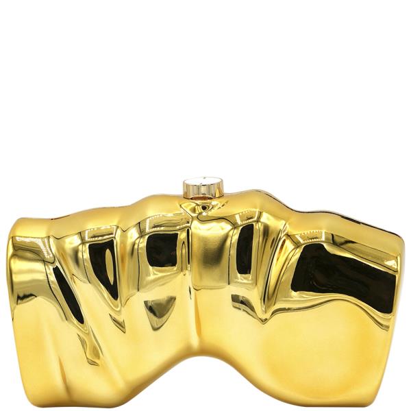 METALLIC ODD SHAPED EVENING CLUTCH BAG