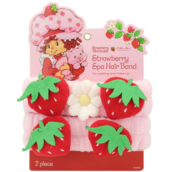 CELAVI STRAWBERRY SHORTCAKE 2PC SPA HAIR BAND SET (2 UNITS)