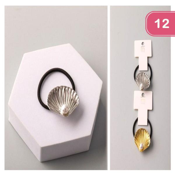 PEARL SHELL HAIR TIE (12 UNITS)