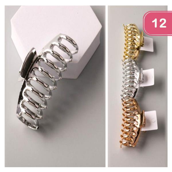 METALLIC ROUND COMB CLAW CLIP (12 UNITS)