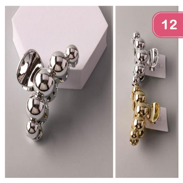 METALLIC BEADS CLAW CLIP (12 UNITS)