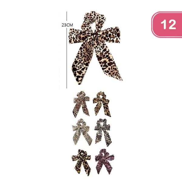 CHEETAH PRINT HAIR SCRUNCHIE (12 UNITS)