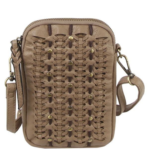 (PRE-ORDER / ONLINE ONLY) STUDDED WOVEN CROSSBODY BAG