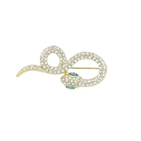 RHINESTONE SNAKE BROOCH