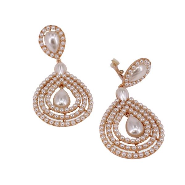 PEARL TEARDROP DANGLE CLIP ON EARRING