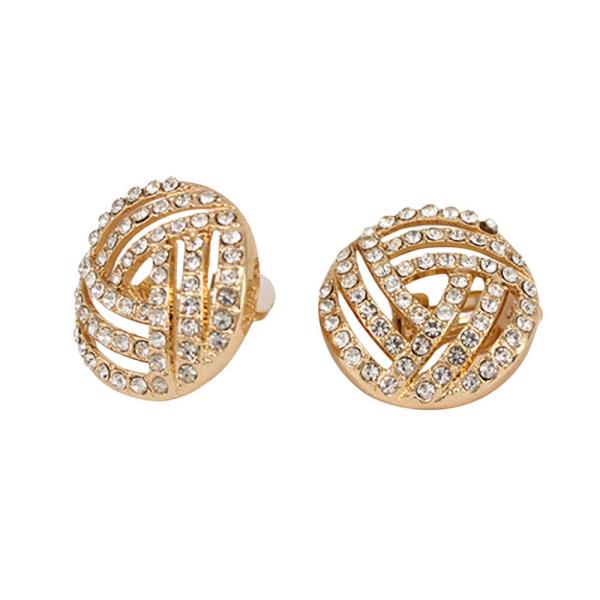 RHINESTONE KNOT CLIP ON EARRING