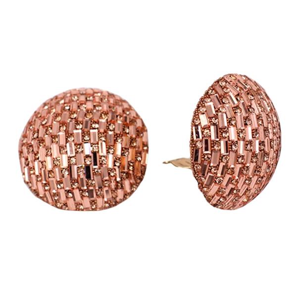 RHINESTONE ROUND CLIP ON EARRING