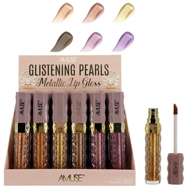 AMUSE GLISTENING PEARLS METALLIC LIP GLOSS (24 UNITS)