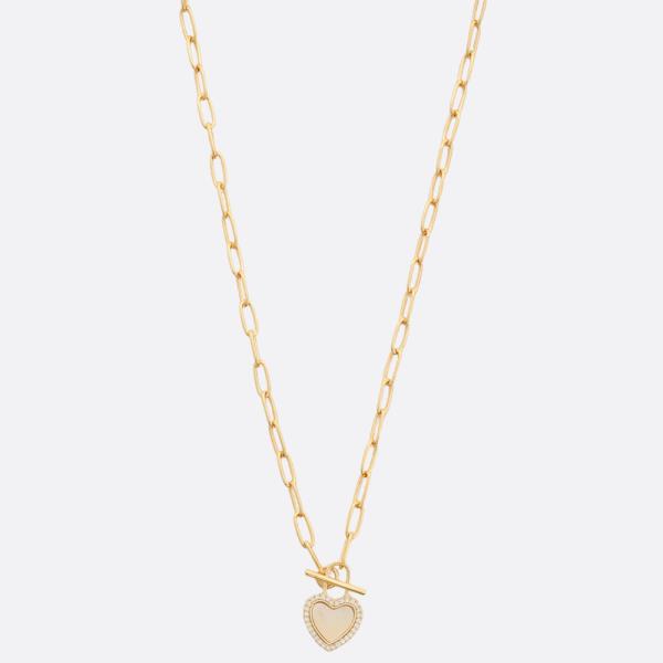 SODAJO HEART LOCK TOGGLE CLASP GOLD DIPPED NECKLACE