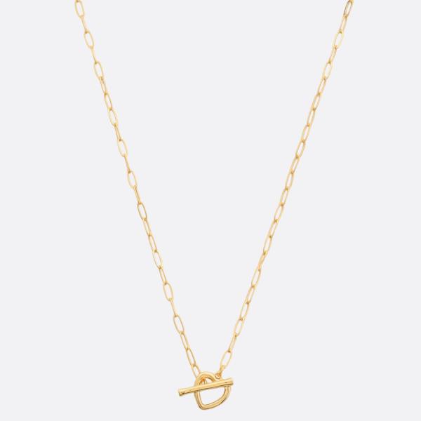 SODAJO HEART TOGGLE CLASP GOLD DIPPED NECKLACE