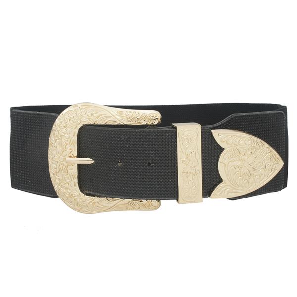 RHINESTONE WESTERN BUCKLE ELASTIC BELT