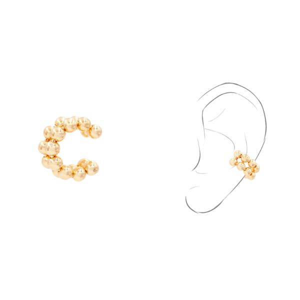 TWO TONE BALL BEAD EAR CUFF
