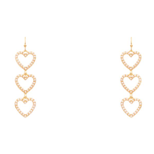 TRIPLE HEART DANGLE EARRING