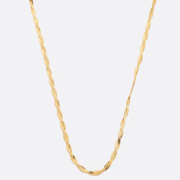 SODAJO BRAIDED LINK GOLD DIPPED NECKLACE