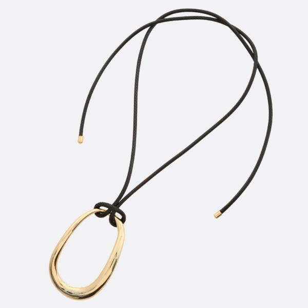 SODAJO OVAL PENDANT CORD GOLD DIPPED NECKLACE