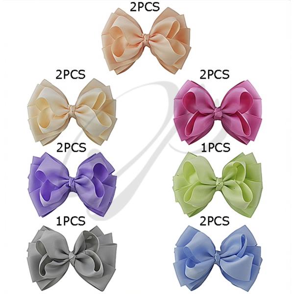 RIBBON HAIR BOW PIN (12 UNITS)