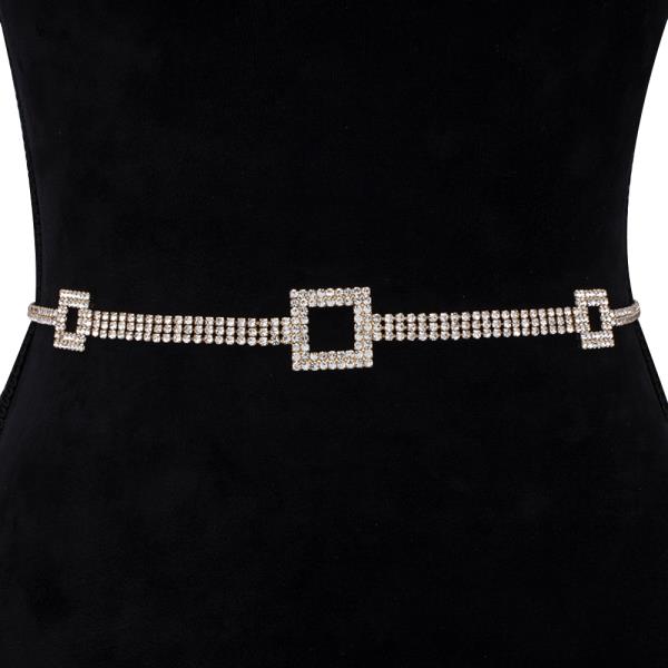 RHINESTONE SQUARE HOOK BELT