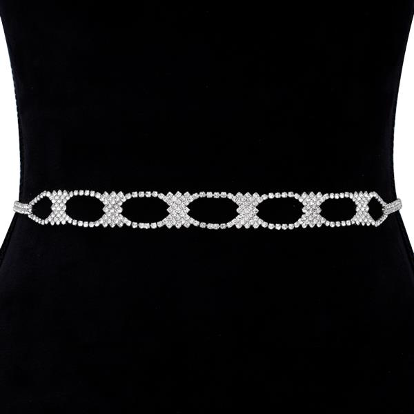 RHINESTONE OPEN DESIGN HOOK BELT