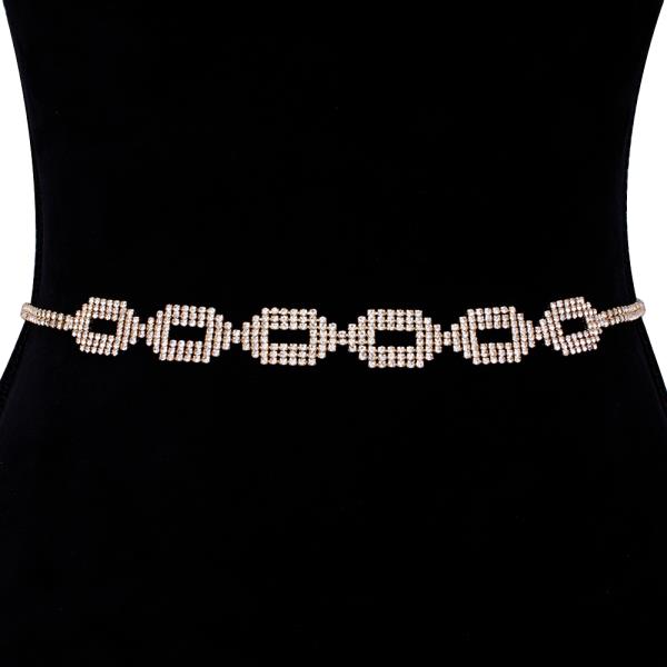 RHINESTONE PATTERN DESIGN HOOK BELT