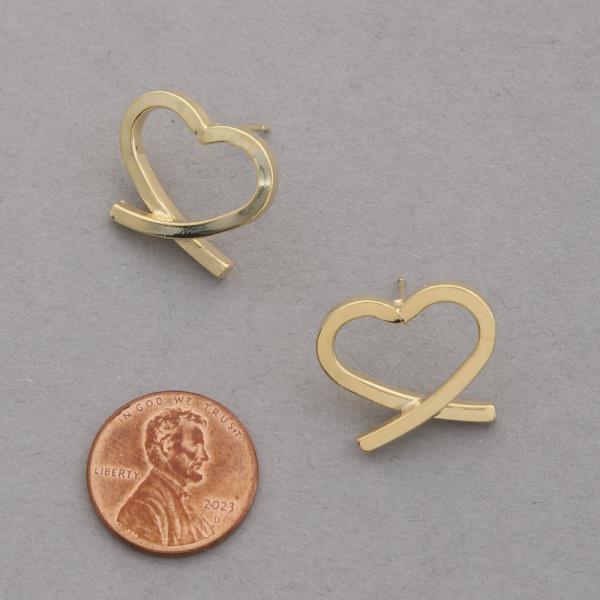 14K GOLD DIPPED HEART EARRING