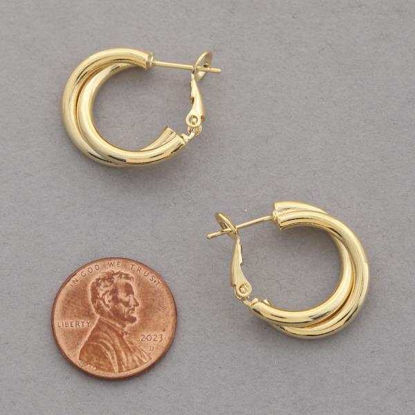 14K GOLD DIPPED DOUBLE HOOP EARRING