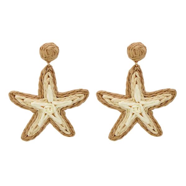 RAFFIA STARFISH DANGLE EARRING