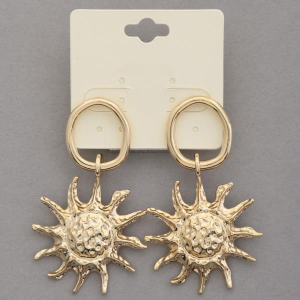 SUN ROUND LINK METAL EARRING