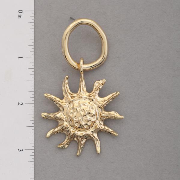 SUN ROUND LINK METAL EARRING