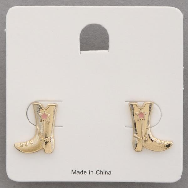 WESTERN STYLE BOOT METAL EARRING