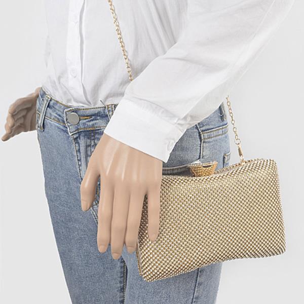 RHINESTONE HARD CLUTCH BAG