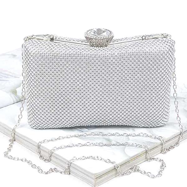 RHINESTONE HARD CLUTCH BAG