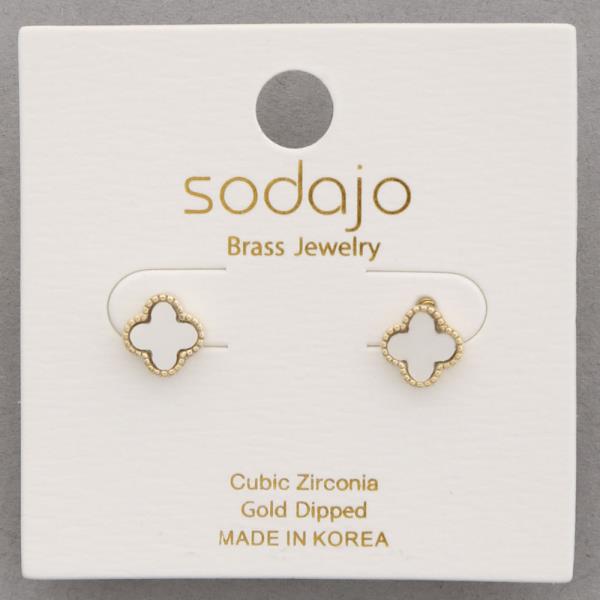 SODAJO CLOVER GOLD DIPPED EARRING