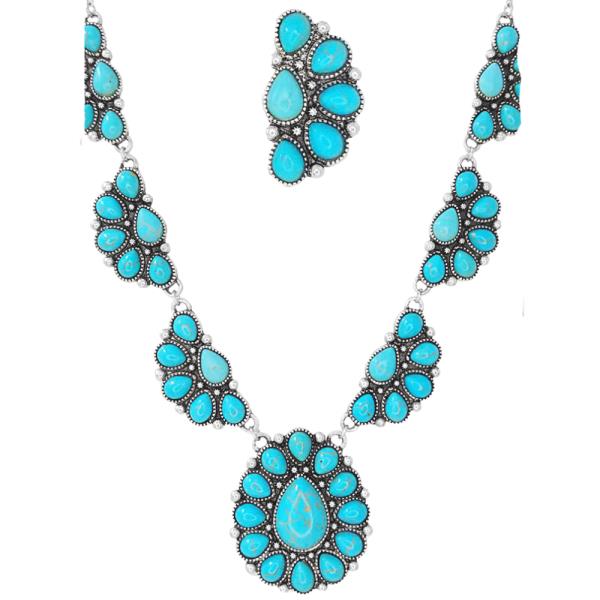 WESTERN STYLE TEARDROP CRYSTAL NECKLACE