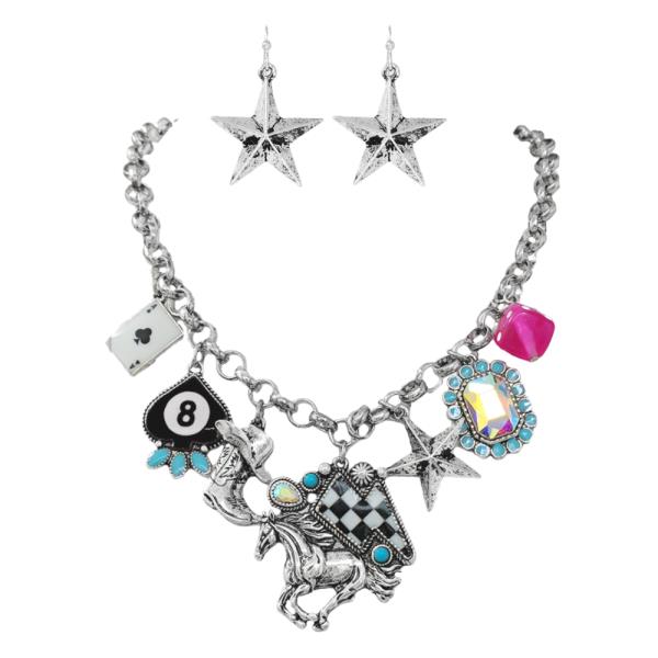 WESTERN STYLE MULTI CHARM NECKLACE