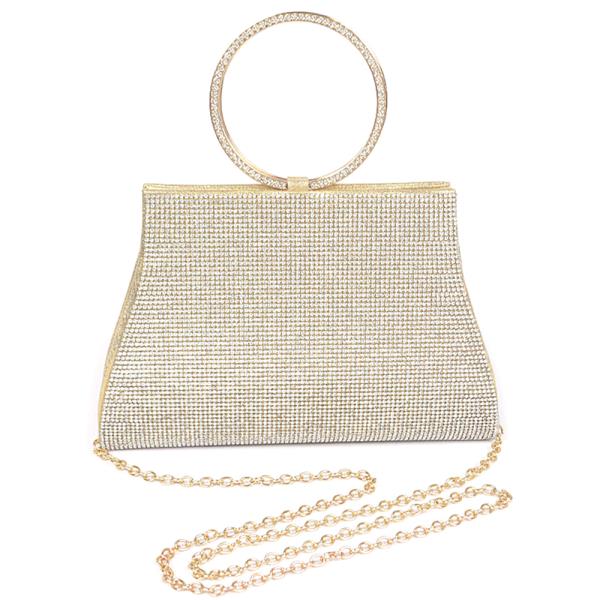 RHINESTONE TOP HANDLE BAG