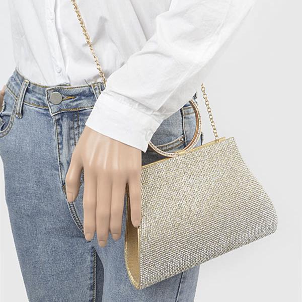 RHINESTONE TOP HANDLE BAG