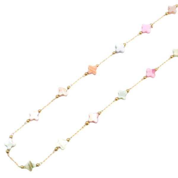 MULTI CLOVER STATION NECKLACE