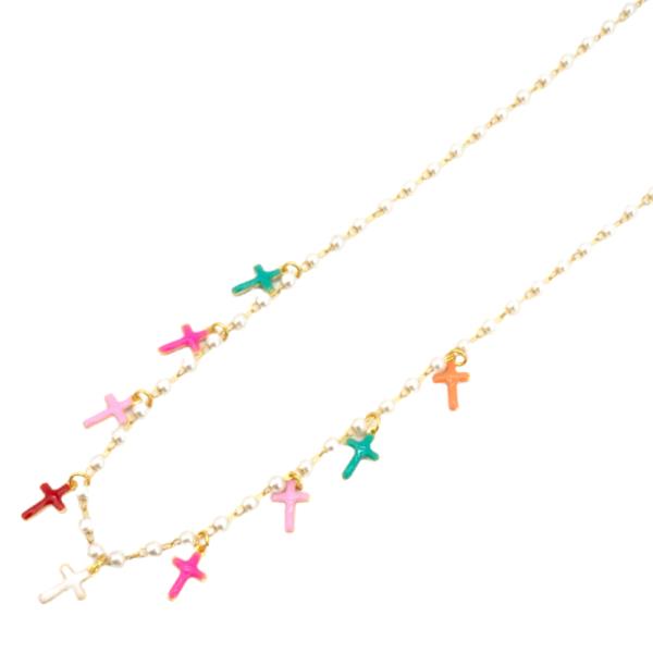 CROSS CHARM STATION NECKLACE