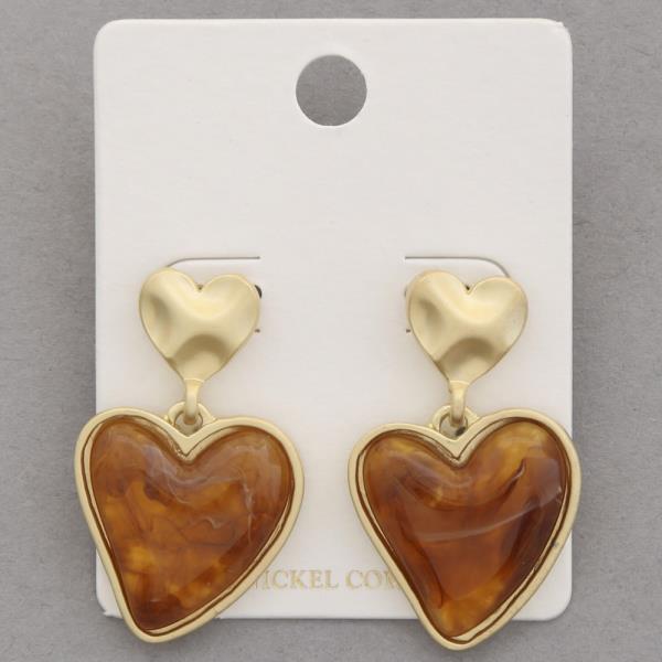 DOUBLE HEART DANGLE EARRING