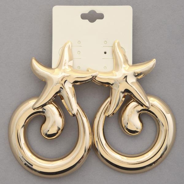 STARFISH SWIRL LINK METAL EARRING