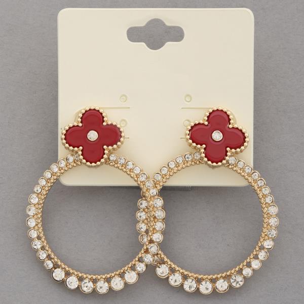 CLOVER ROUND METAL EARRING