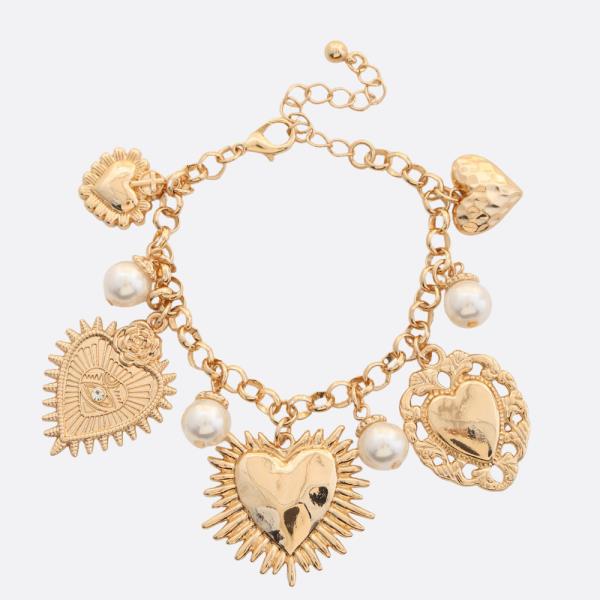 HEART PEARL BEAD BRACELET