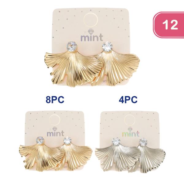 METAL LEAF EARRING (12 UNITS)