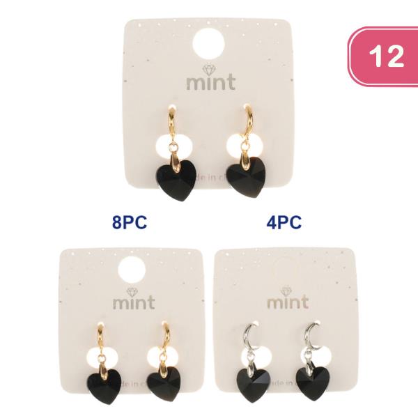 HEART DANGLE HOOP EARRING (12 UNITS)