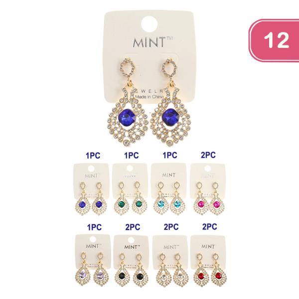 RHINESTONE EARRING (12 UNITS)