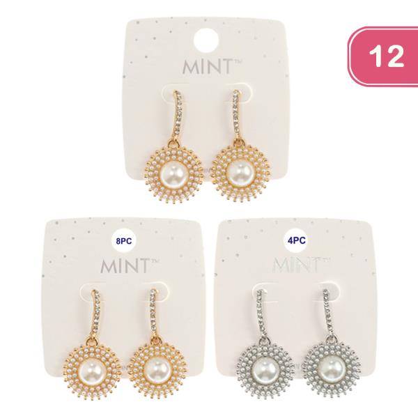 PEARL ROUND HUGGIE EARRING (12 UNITS)